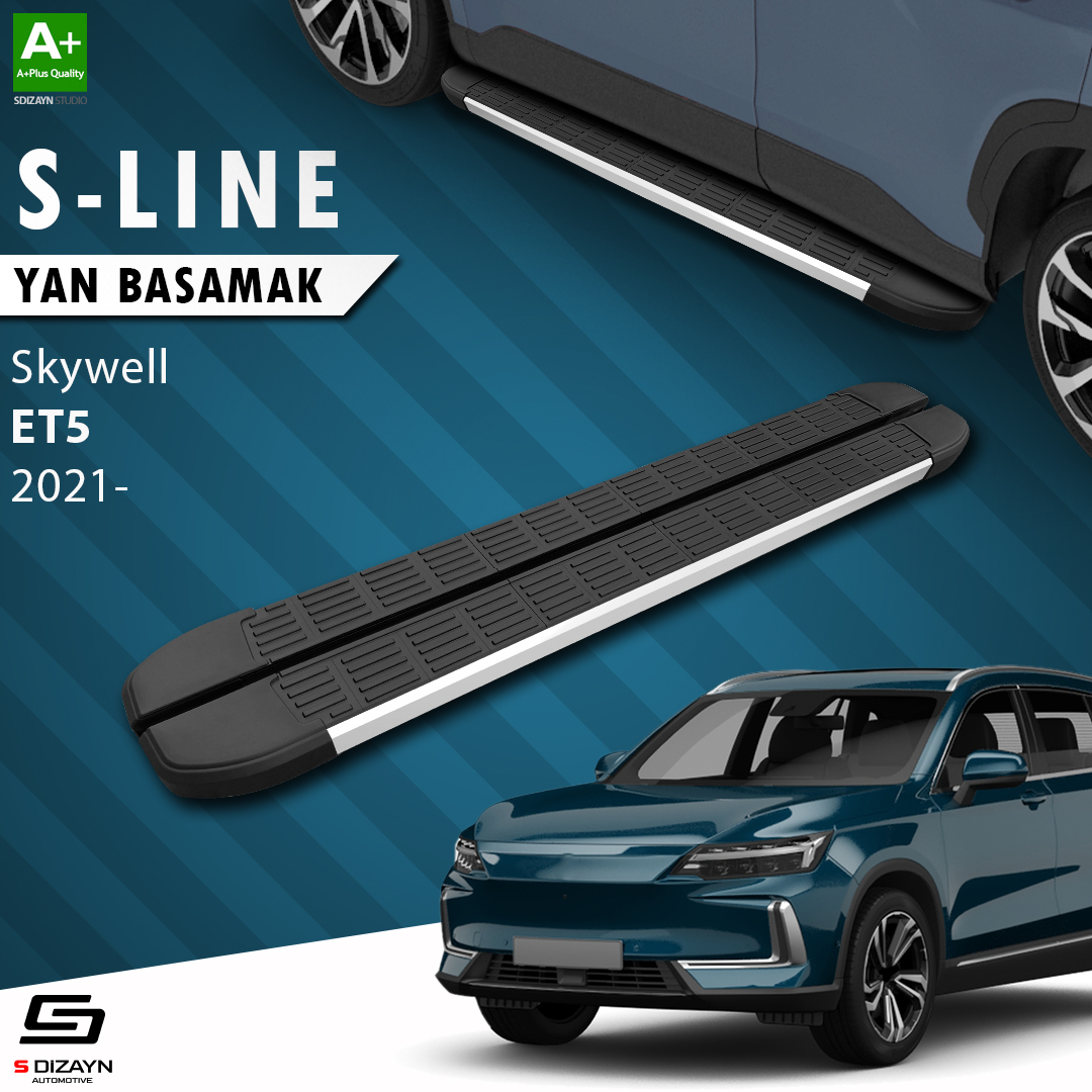 S-Dizayn Skywell ET5 S-Line Aluminyum Yan Basamak 193 Cm 2021 Üzeri A+ Kalite S-Dizayn Skywell ET5 S-Line Aluminyum Yan Basamak 193 Cm 2021 Üzeri A+ Kalite