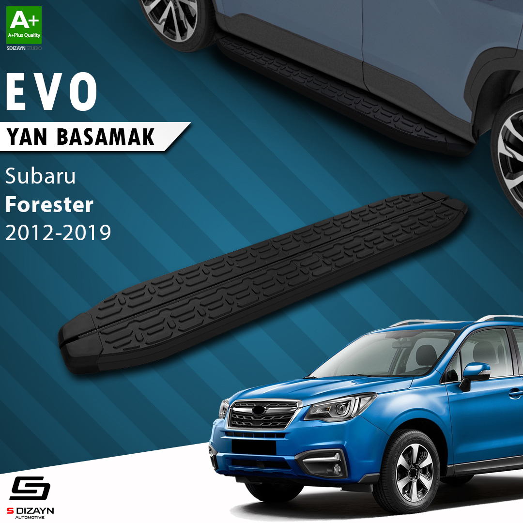 S-Dizayn Subaru Forester 4 Evo Siyah Yan Basamak 183 Cm 2012-2019 A+ Kalite S-Dizayn Subaru Forester 4 Evo Siyah Yan Basamak 183 Cm 2012-2019 A+ Kalite
