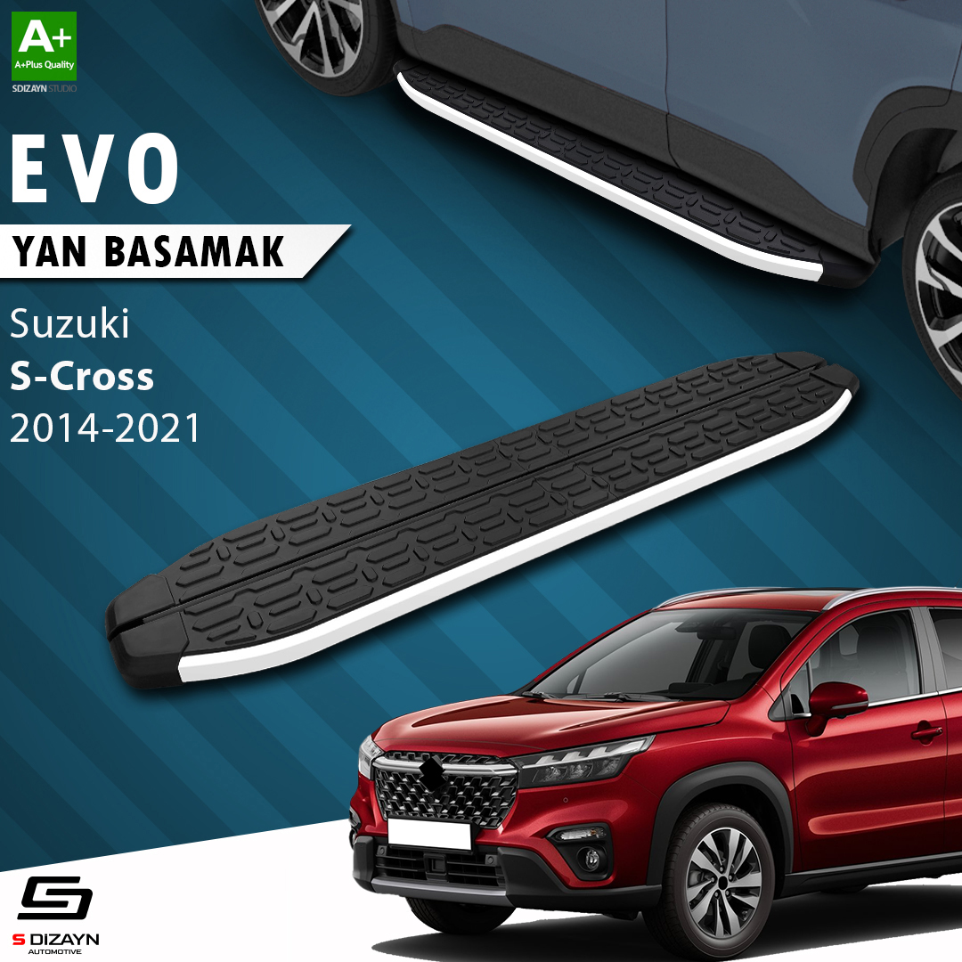 S-Dizayn Suzuki SX4 2 S-Cross Evo Aluminyum Yan Basamak 173 Cm 2014-2021 A+ Kalite S-Dizayn Suzuki SX4 2 S-Cross Evo Aluminyum Yan Basamak 173 Cm 2014-2021 A+ Kalite