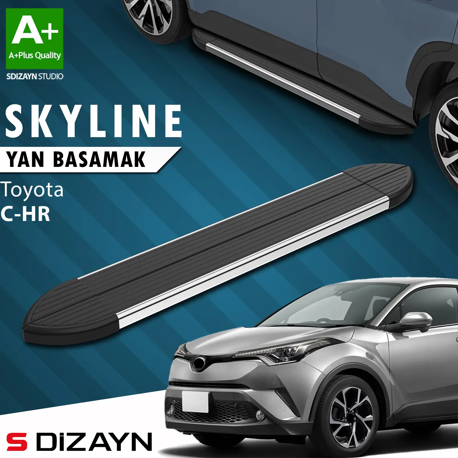 Toyota C-HR Skyline Krom Yan Basamak 173 Cm 2016-2023 A+ Kalite