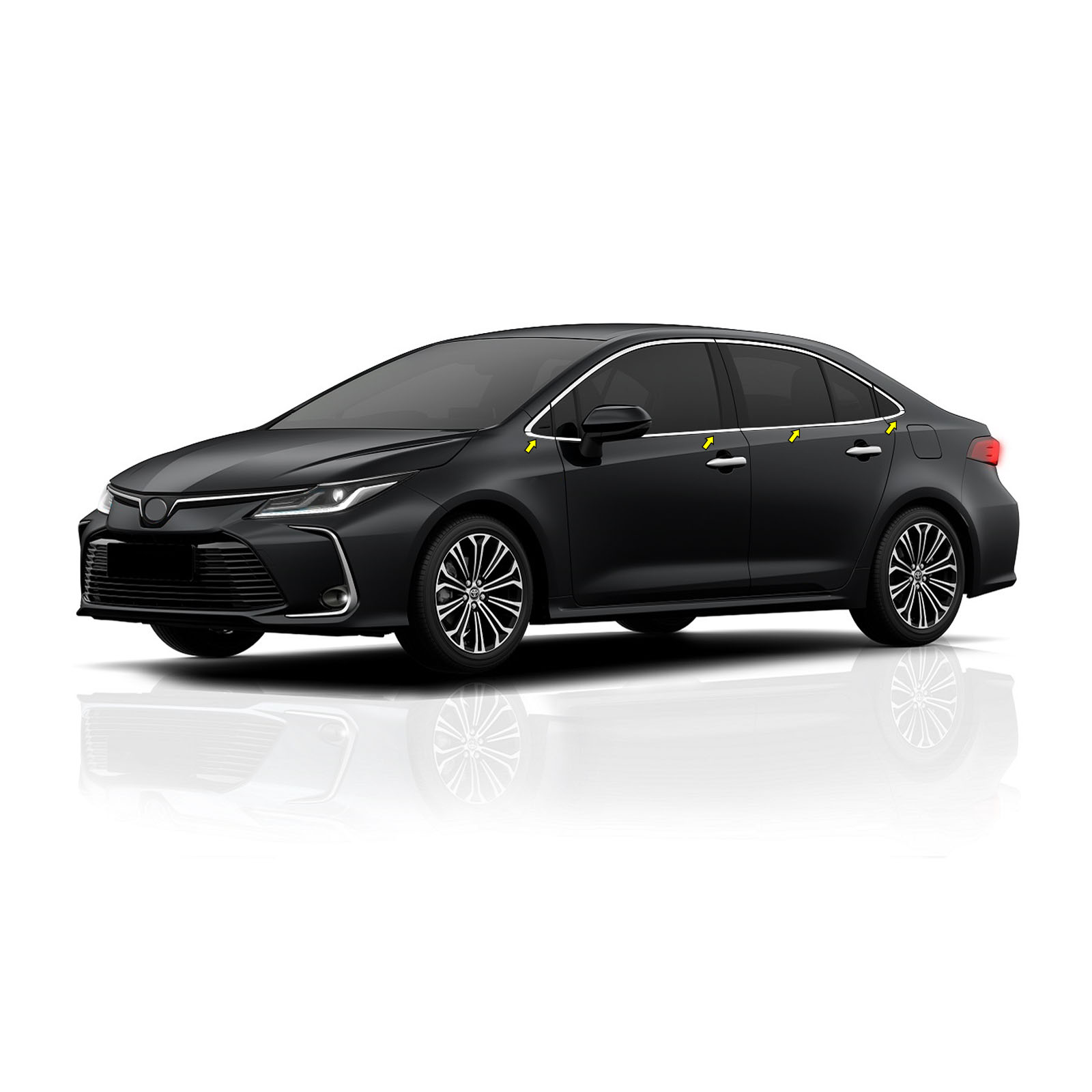 S-Dizayn Toyota Corolla Krom Cam Çıtası 8 Prç. 2019 Üzeri S-Dizayn Toyota Corolla Krom Cam Çıtası 8 Prç. 2019 Üzeri