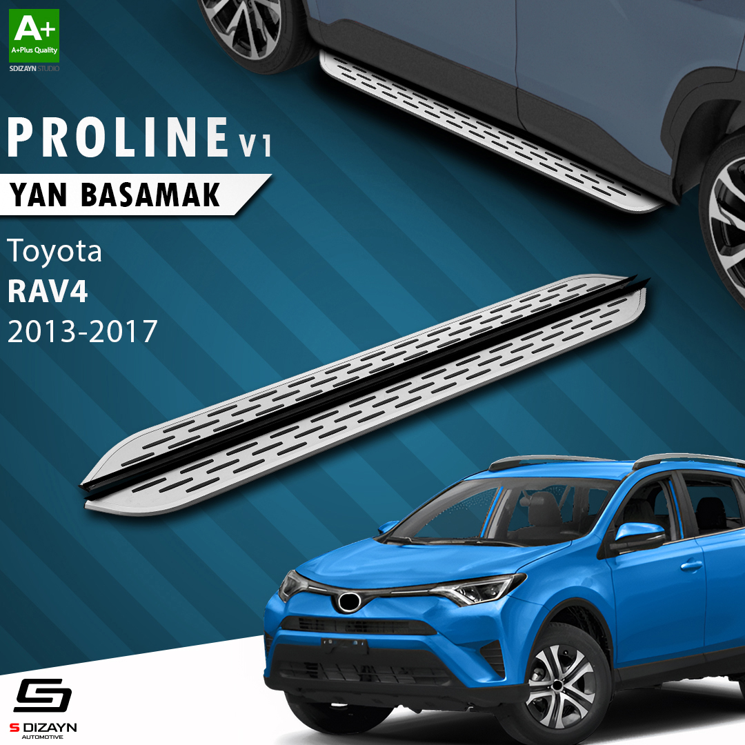 S-Dizayn Toyota Rav 4 4 OEM Still Pro V1 Aluminyum Yan Basamak 173 Cm 2013-2017 A+ Kalite S-Dizayn Toyota Rav 4 4 OEM Still Pro V1 Aluminyum Yan Basamak 173 Cm 2013-2017 A+ Kalite