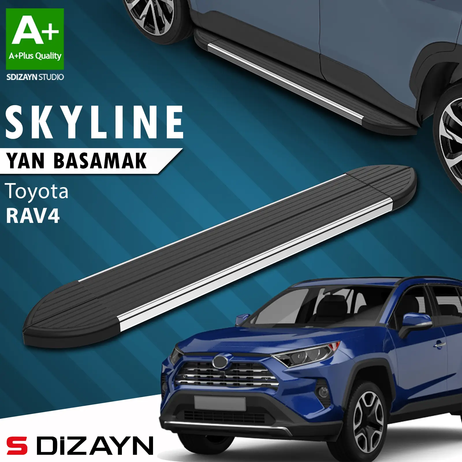 Toyota RAV 4 5 Skyline Krom Yan Basamak 173 Cm 2018 Üzeri A+ Kalite