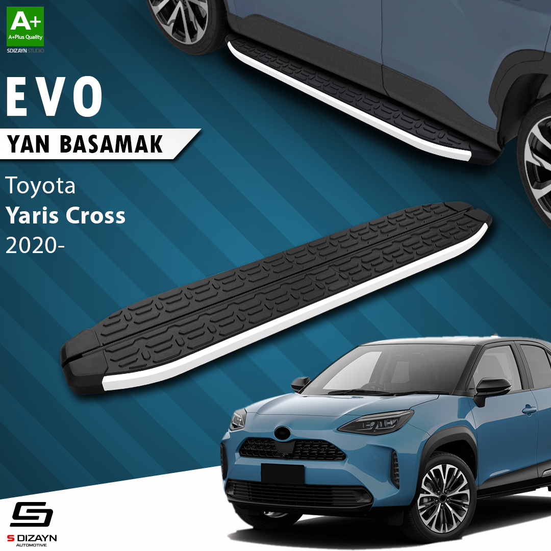 S-Dizayn Toyota Yaris Cross Evo Aluminyum Yan Basamak 173 Cm 2020 Üzeri A+ Kalite S-Dizayn Toyota Yaris Cross Evo Aluminyum Yan Basamak 173 Cm 2020 Üzeri A+ Kalite