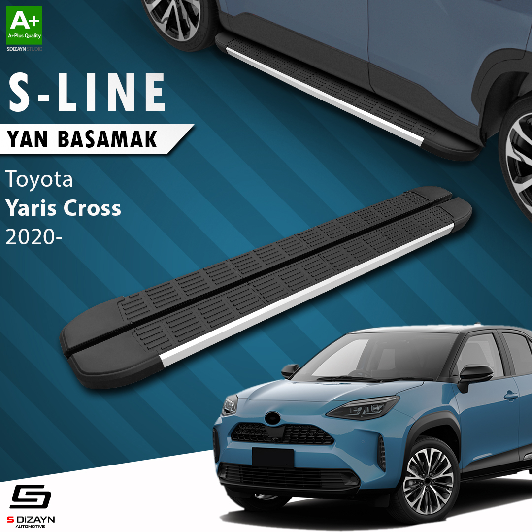 S-Dizayn Toyota Yaris Cross S-Line Aluminyum Yan Basamak 173 Cm 2020 Üzeri A+ Kalite S-Dizayn Toyota Yaris Cross S-Line Aluminyum Yan Basamak 173 Cm 2020 Üzeri A+ Kalite