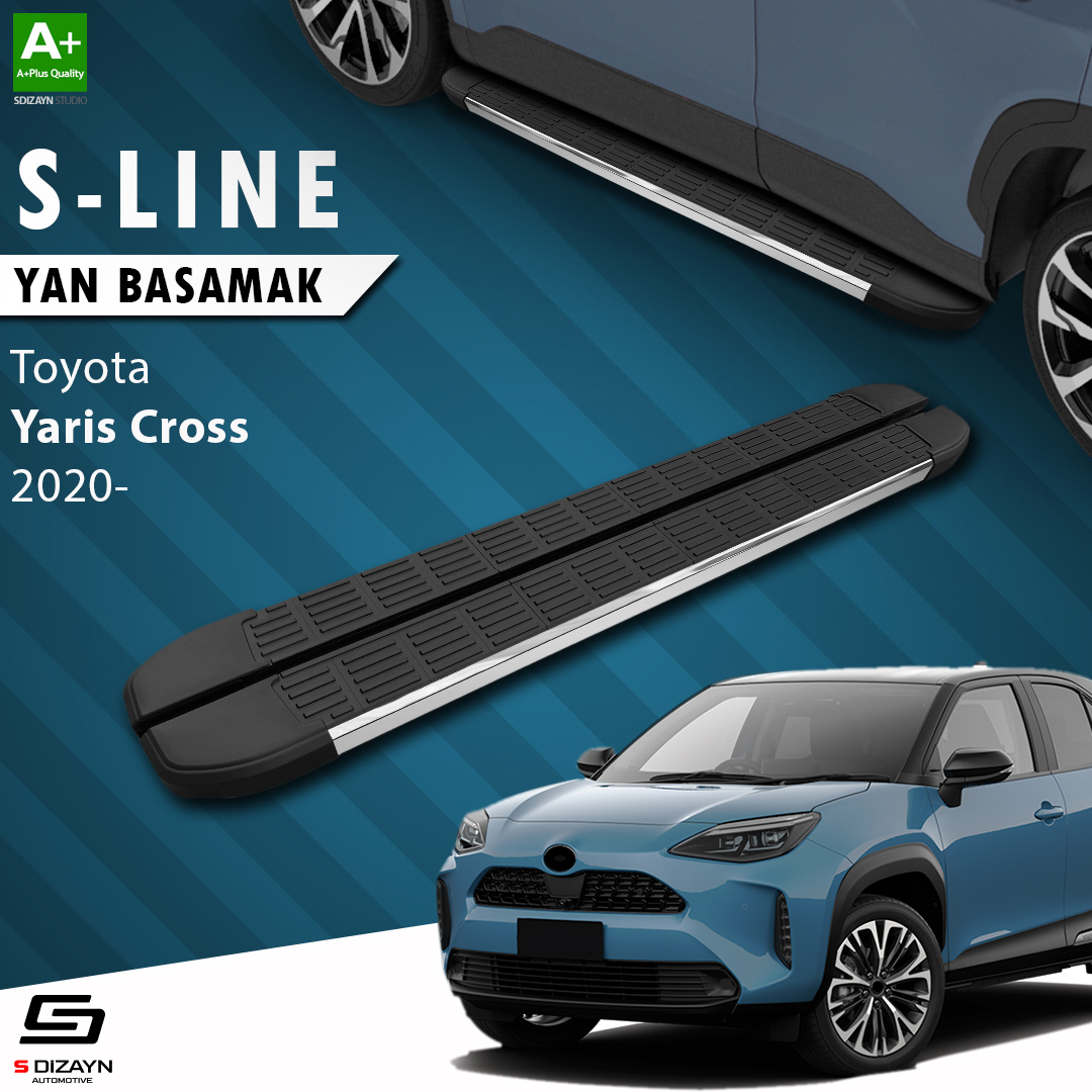 S-Dizayn Toyota Yaris Cross S-Line Krom Yan Basamak 173 Cm 2020 Üzeri A+ Kalite S-Dizayn Toyota Yaris Cross S-Line Krom Yan Basamak 173 Cm 2020 Üzeri A+ Kalite