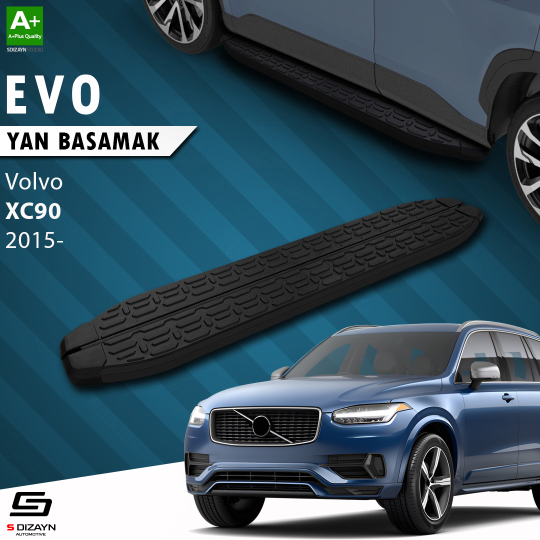 S-Dizayn Volvo XC90 2 Evo Siyah Yan Basamak 193 Cm 2015 Üzeri S-Dizayn Volvo XC90 2 Evo Siyah Yan Basamak 193 Cm 2015 Üzeri