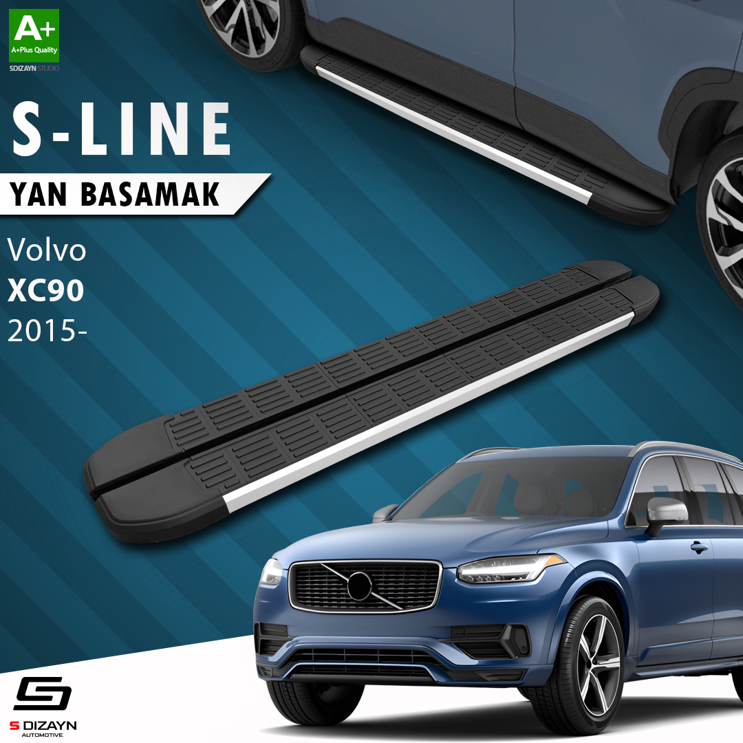 S-Dizayn Volvo XC90 2 S-Line Aluminyum Yan Basamak 193 Cm 2015 Üzeri S-Dizayn Volvo XC90 2 S-Line Aluminyum Yan Basamak 193 Cm 2015 Üzeri