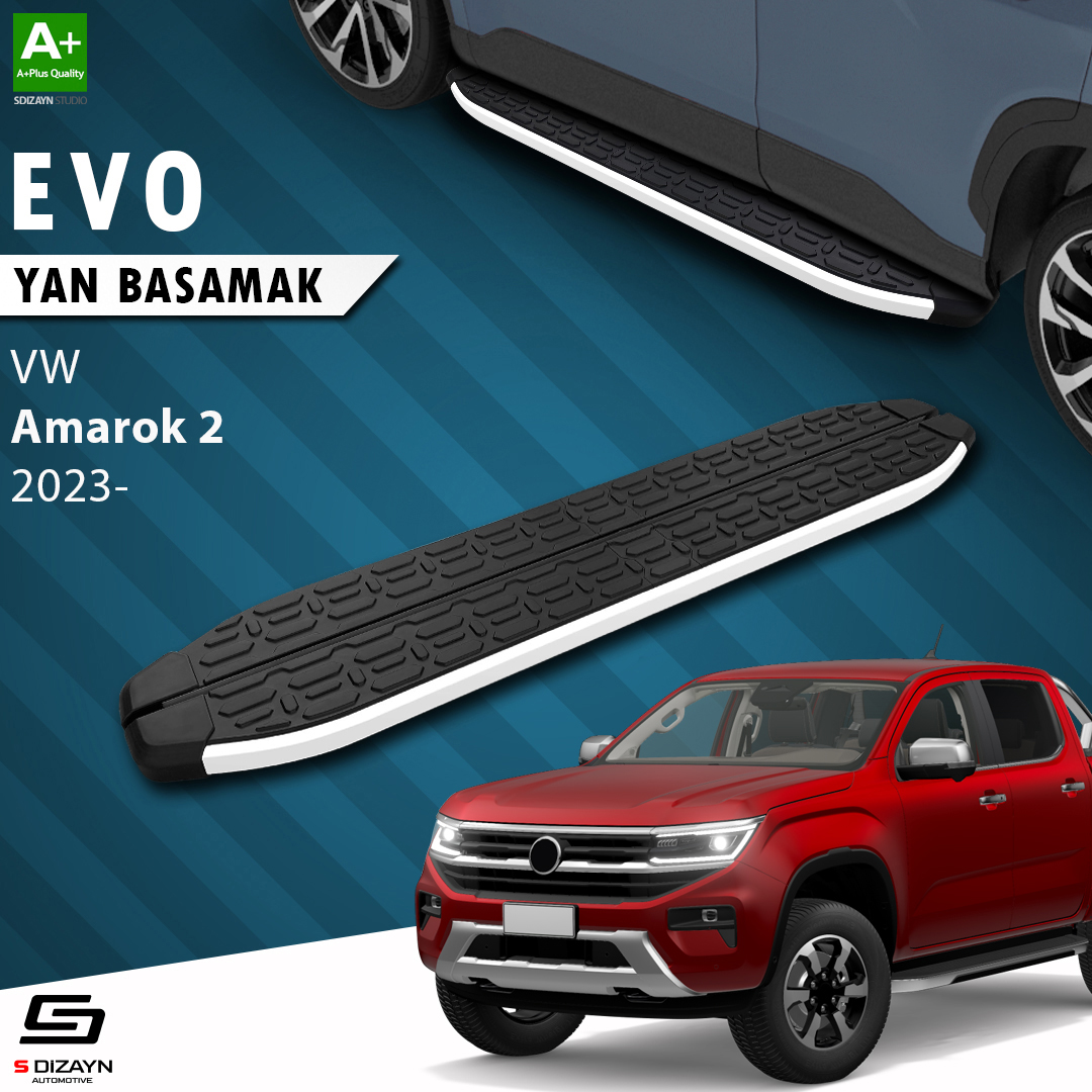 S-Dizayn VW Amarok 2 Evo Aluminyum Yan Basamak 203 Cm 2023 Üzeri A+ Kalite S-Dizayn VW Amarok 2 Evo Aluminyum Yan Basamak 203 Cm 2023 Üzeri A+ Kalite