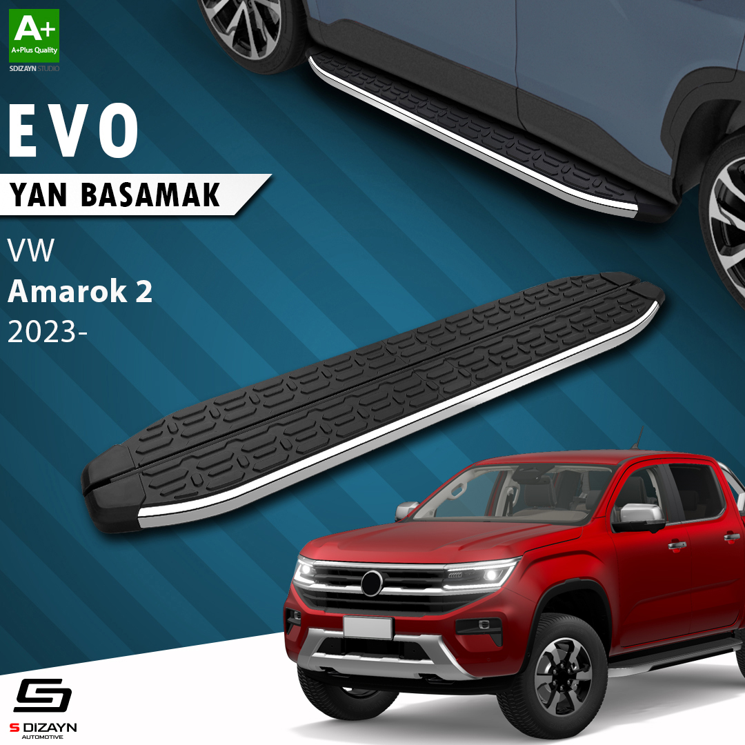 S-Dizayn VW Amarok 2 Evo Krom Yan Basamak 203 Cm 2023 Üzeri A+ Kalite S-Dizayn VW Amarok 2 Evo Krom Yan Basamak 203 Cm 2023 Üzeri A+ Kalite