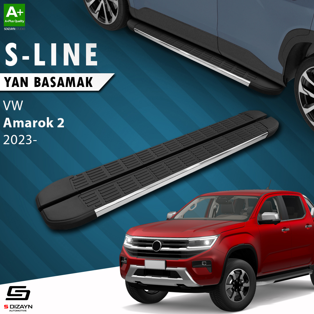 S-Dizayn VW Amarok 2 S-Line Krom Yan Basamak 203 Cm 2023 Üzeri A+ Kalite S-Dizayn VW Amarok 2 S-Line Krom Yan Basamak 203 Cm 2023 Üzeri A+ Kalite