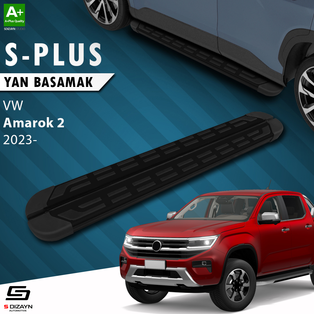 S-Dizayn VW Amarok 2 S-Plus Siyah Yan Basamak 203 Cm 2023 Üzeri A+ Kalite S-Dizayn VW Amarok 2 S-Plus Siyah Yan Basamak 203 Cm 2023 Üzeri A+ Kalite