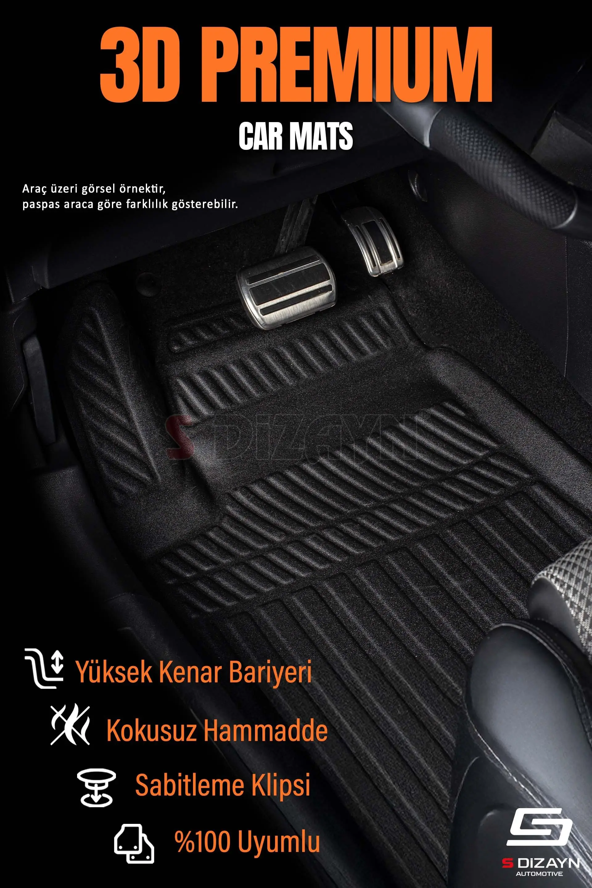 S-Dizayn VW Passat B6 3D Pro Havuzlu Paspas ve Bagaj Havuzu Seti (2'li SET) 2005-2010 A+ Kalite