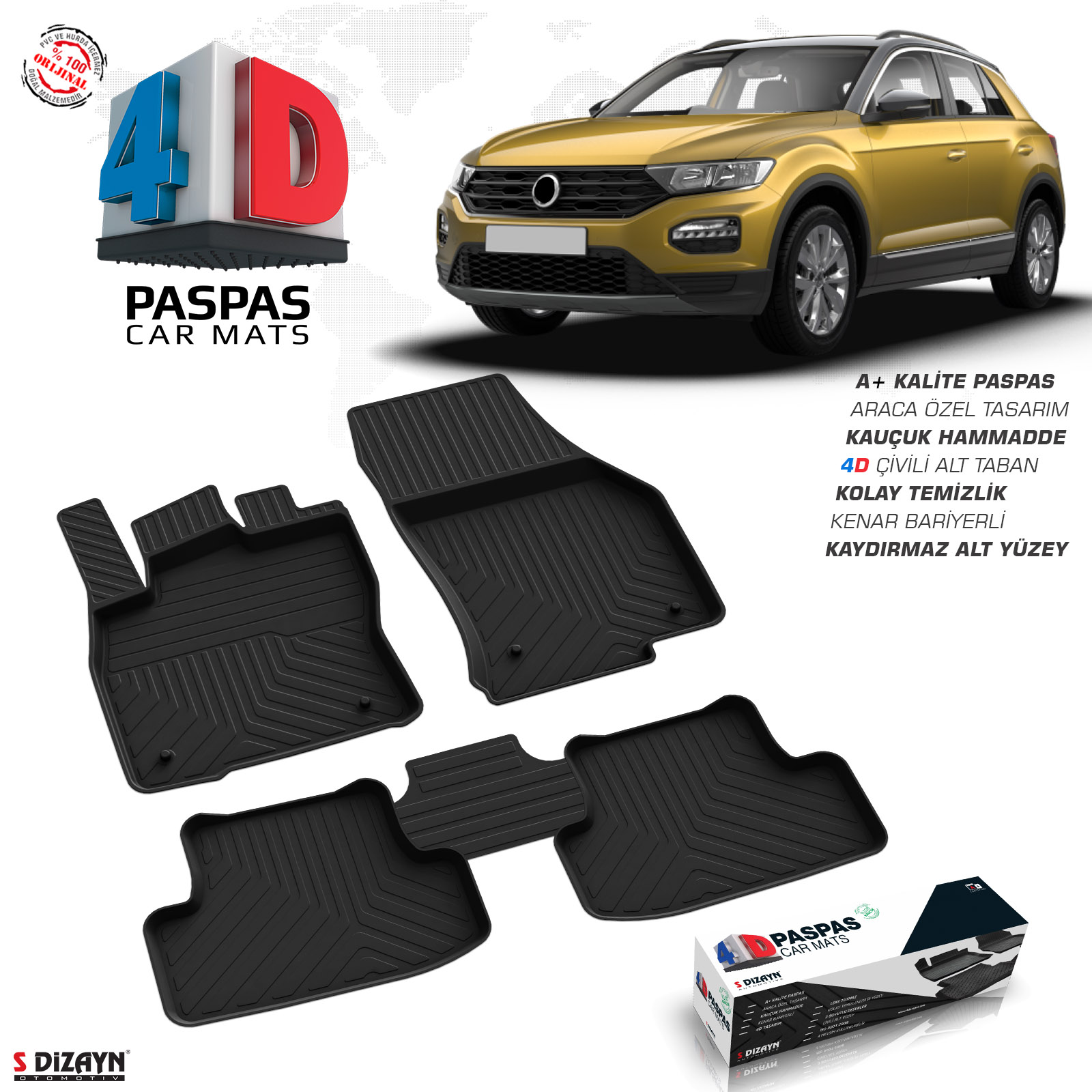 S-Dizayn VW T-Roc 4D Havuzlu Havuzlu Paspas 2019 Üzeri A+ Kalite S-Dizayn VW T-Roc 4D Havuzlu Havuzlu Paspas 2019 Üzeri A+ Kalite