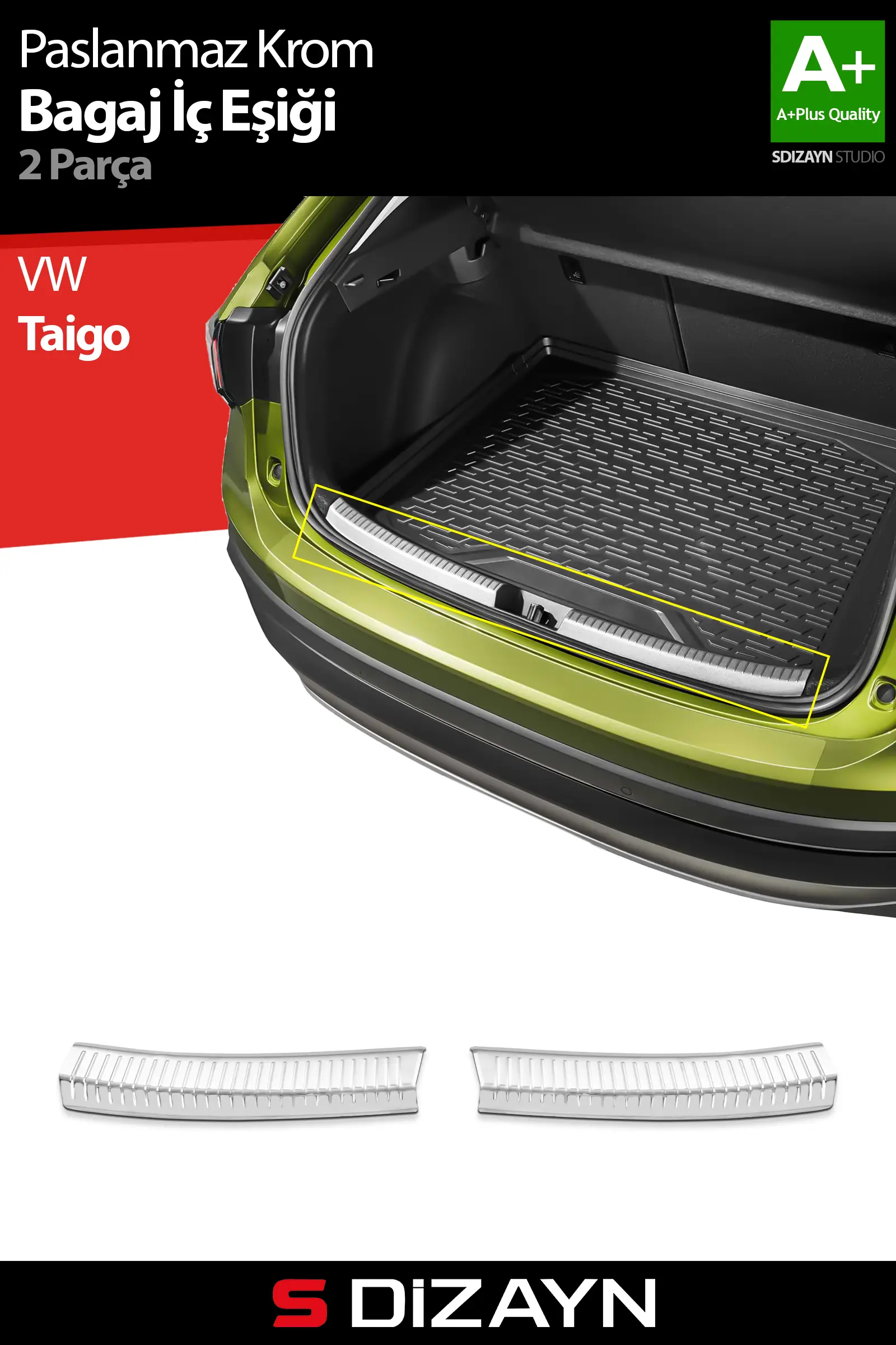 S-Dizayn VW Taigo Krom Bagaj İç Eşiği 2 Prç. 2020 Üzeri A+ Kalite