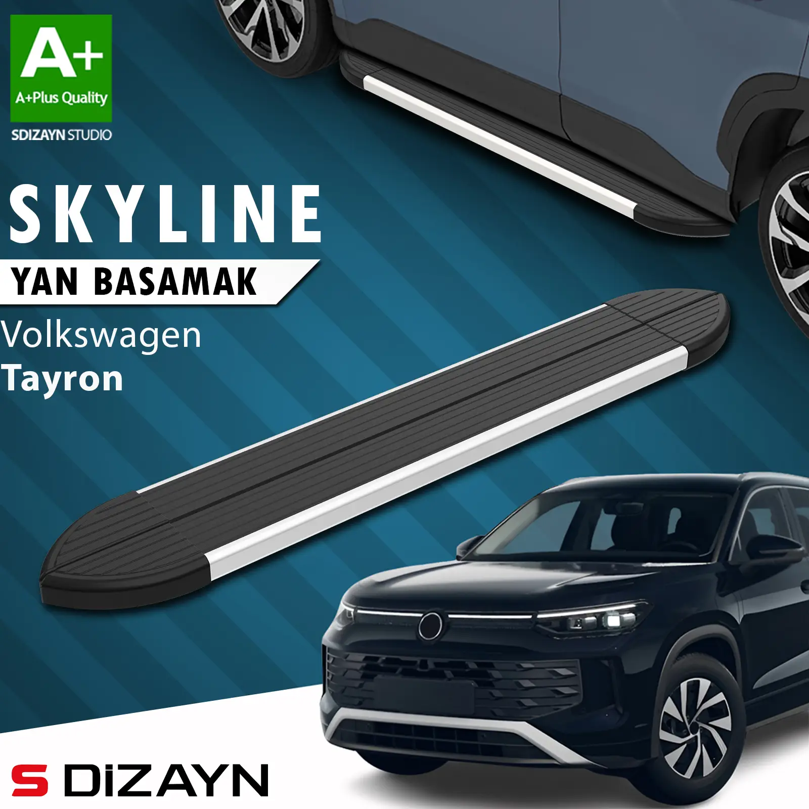 VW Tayron 2 Skyline Aluminyum Yan Basamak 193 Cm 2024 Üzeri A+ Kalite