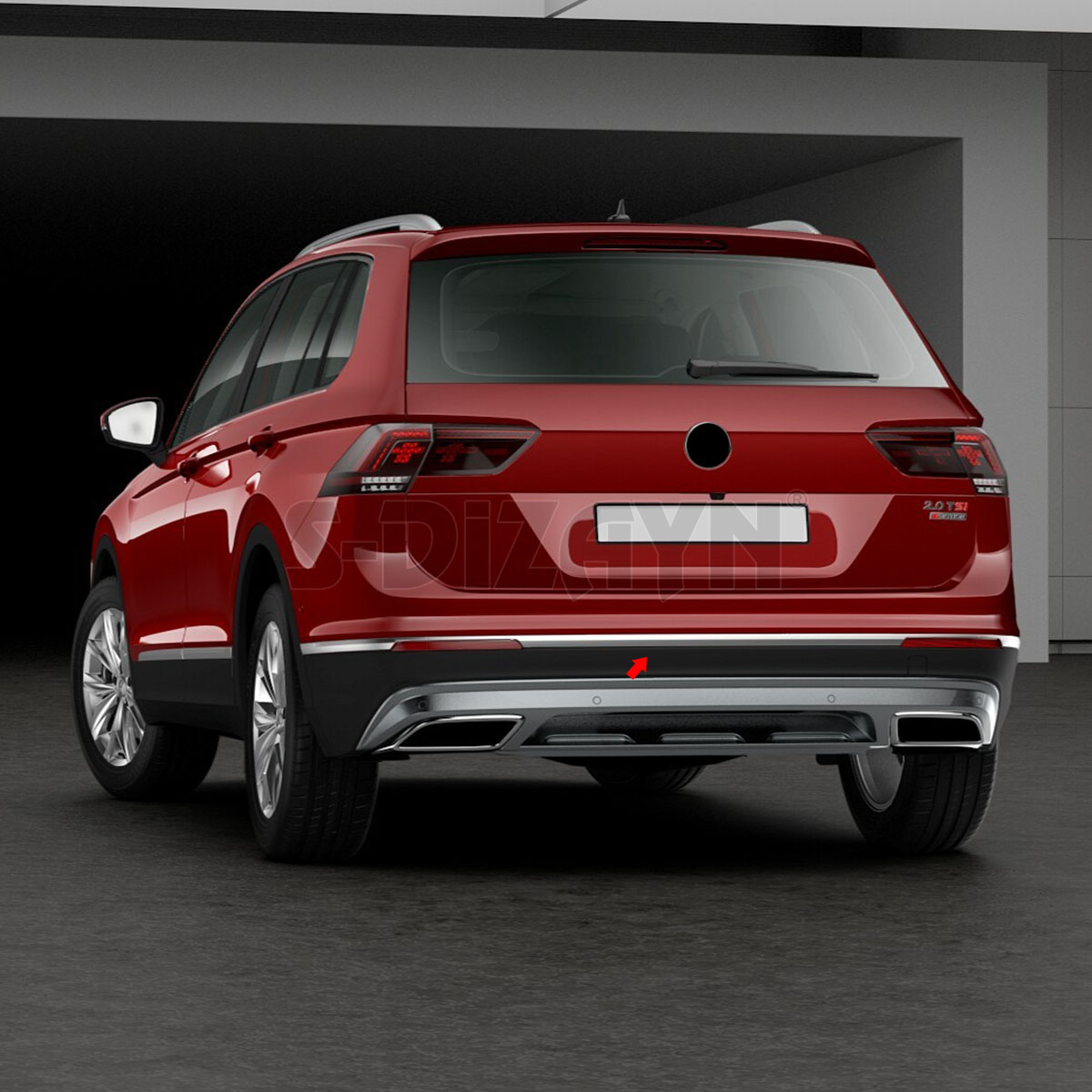 S-Dizayn VW Tiguan Krom Arka Tampon Alt Çıtası 3 Prç. 2016-2020 S-Dizayn VW Tiguan Krom Arka Tampon Alt Çıtası 3 Prç. 2016-2020