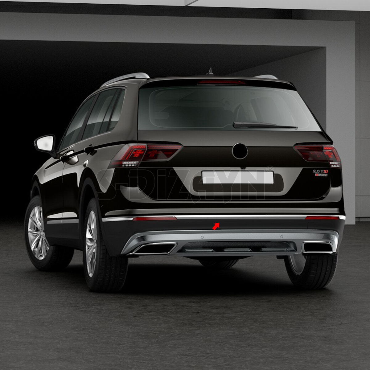 S-Dizayn VW Tiguan Krom Arka Tampon Alt Çıtası 3 Prç. 2016-2020 S-Dizayn VW Tiguan Krom Arka Tampon Alt Çıtası 3 Prç. 2016-2020