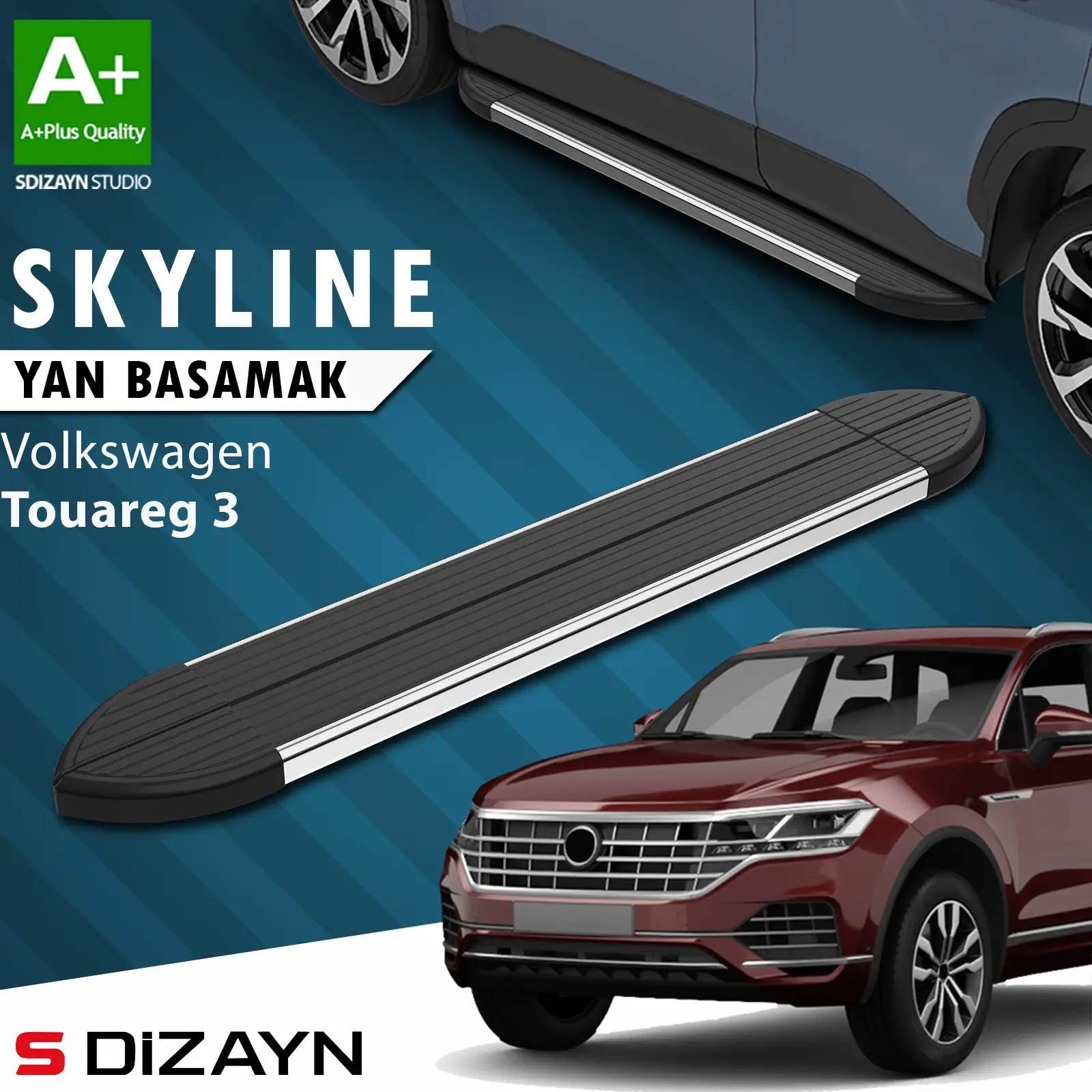 VW Touareg 3 Skyline Krom Yan Basamak 193 Cm 2018 Üzeri A+ Kalite