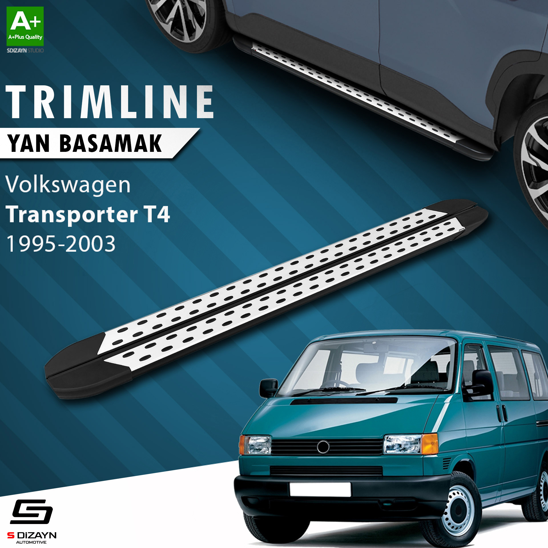 S-Dizayn VW Transporter T4 Kısa Şase TrimLine Gri Yan Basamak 215 Cm 1995-2003 S-Dizayn VW Transporter T4 Kısa Şase TrimLine Gri Yan Basamak 215 Cm 1995-2003