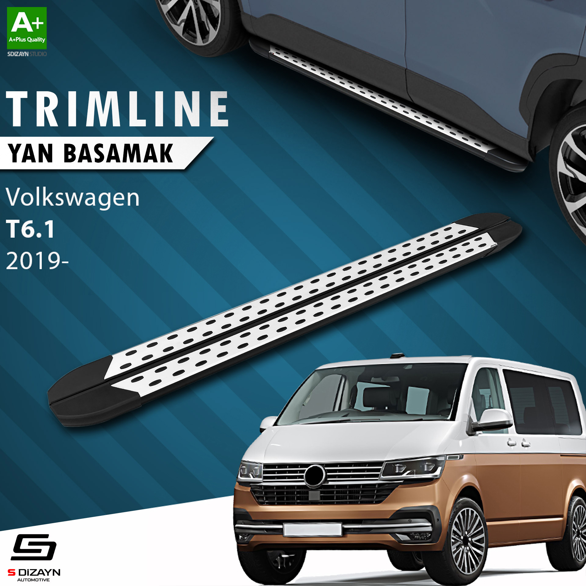 S-Dizayn VW Transporter T6.1 Kısa Şase TrimLine Gri Yan Basamak 215 Cm 2019-2025 S-Dizayn VW Transporter T6.1 Kısa Şase TrimLine Gri Yan Basamak 215 Cm 2019-2025