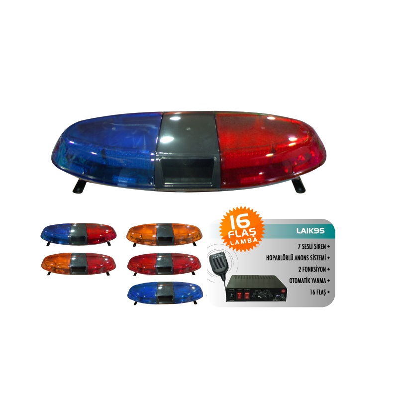Space Flaş İkaz Lambası Oval Anons 2 Fonksiyonlu 16 Flaşlı / LAIK95 Space Flaş İkaz Lambası Oval Anons 2 Fonksiyonlu 16 Flaşlı / LAIK95
