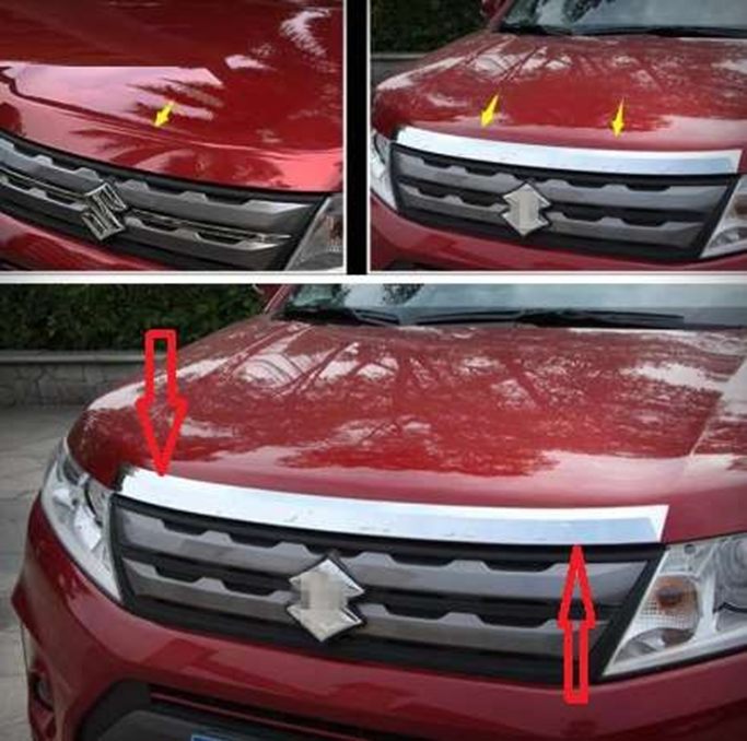 Suzuki Grand Uyumlu Vitara 2015 Sonrası Ön Kaput Koruma Krom Suzuki Grand Uyumlu Vitara 2015 Sonrası Ön Kaput Koruma Krom
