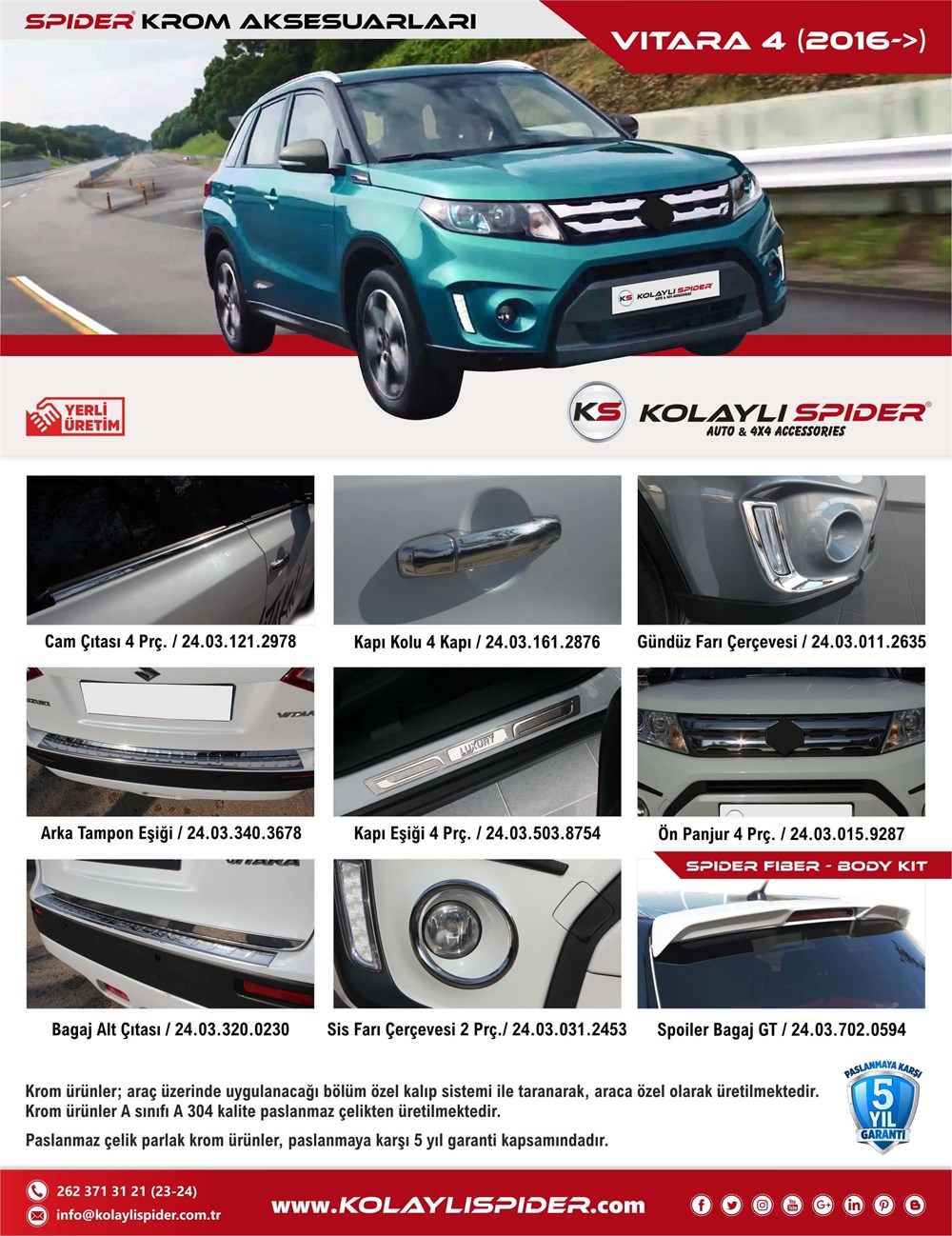 Suzuki Vitara 4 Bagaj Alt Çıta Krom 2016 ve Sonrası Suzuki Vitara 4 Bagaj Alt Çıta Krom 2016 ve Sonrası