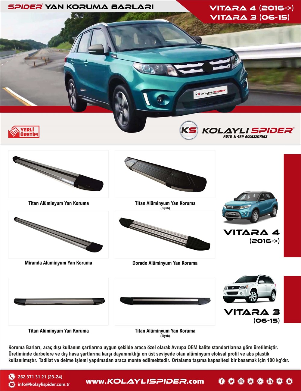 Suzuki Vitara 4 Bagaj Alt Çıta Krom 2016 ve Sonrası Suzuki Vitara 4 Bagaj Alt Çıta Krom 2016 ve Sonrası