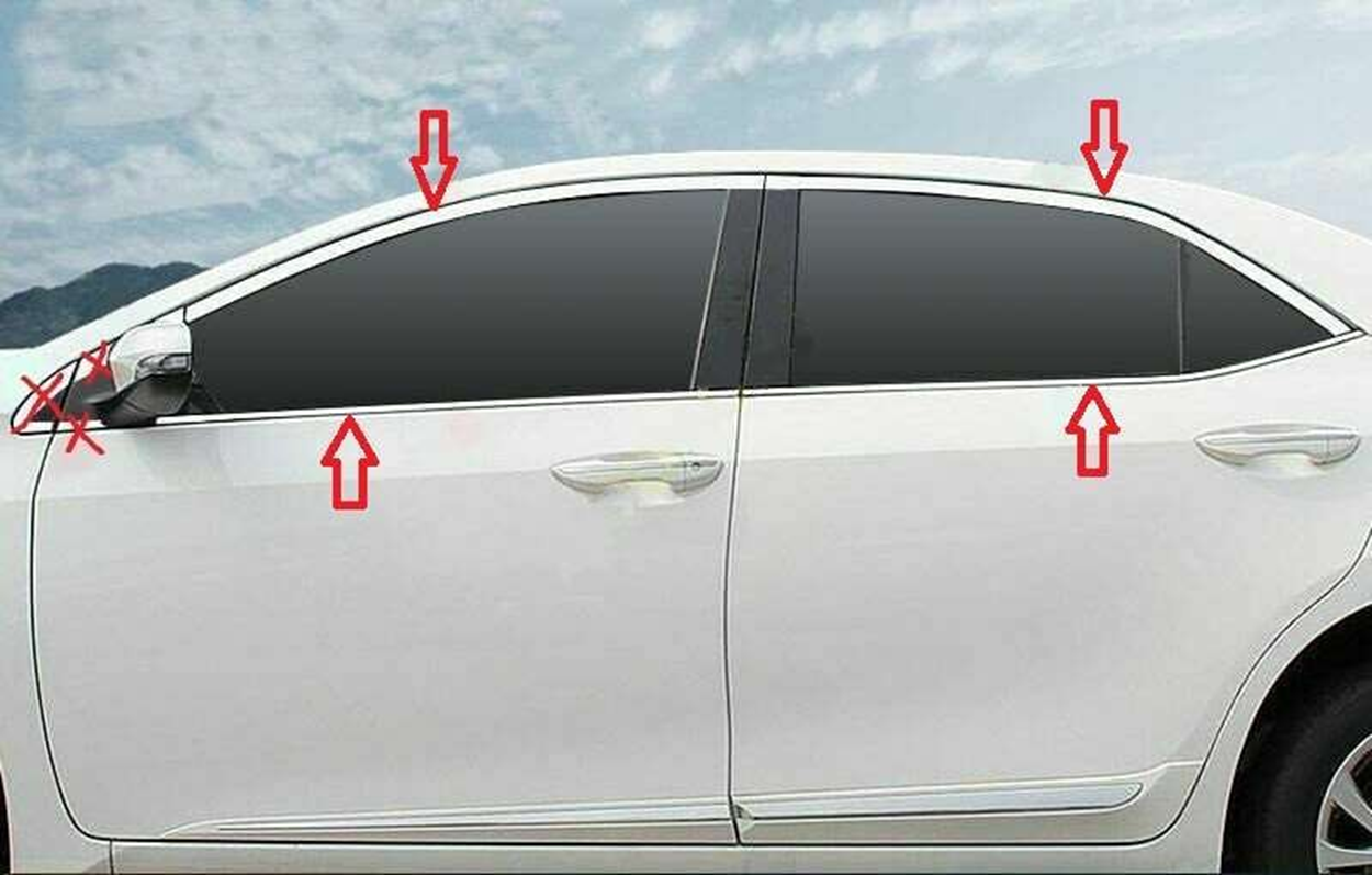 Toyota Corolla Uyumlu 2013 2018 Cam Çıtası Krom Toyota Corolla Uyumlu 2013 2018 Cam Çıtası Krom