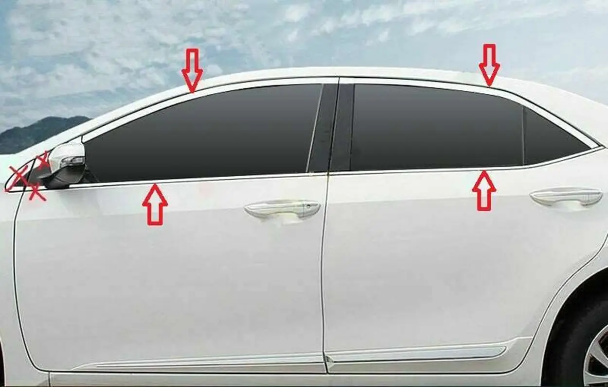 Toyota Corolla Uyumlu 2013 2018 Cam Çerçecesi Krom Toyota Corolla Uyumlu 2013 2018 Cam Çerçecesi Krom