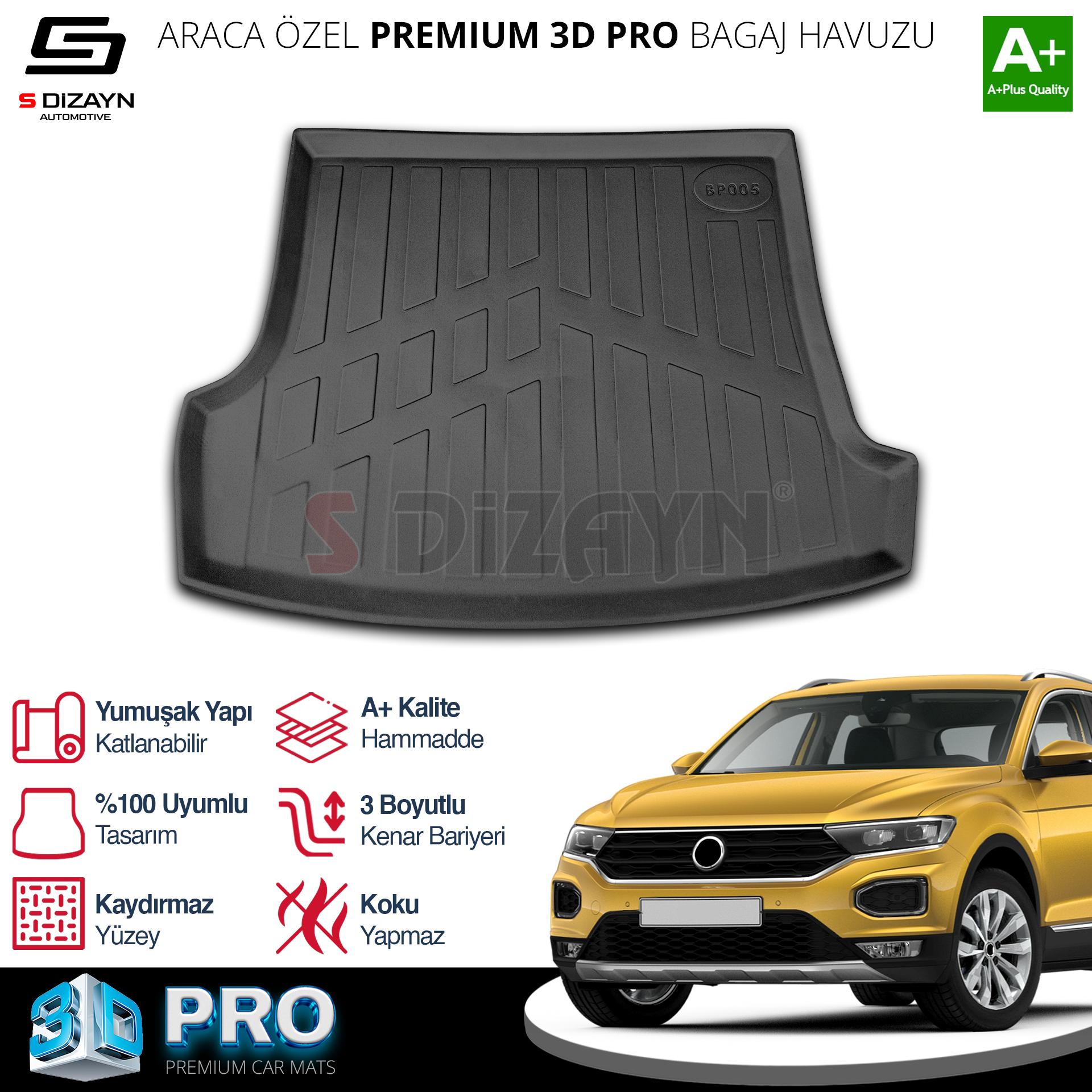 S-Dizayn Volkswagen T-Roc 3D Pro Bagaj Havuzu Üst Bagaj 2019 Üzeri A+ Kalite S-Dizayn Volkswagen T-Roc 3D Pro Bagaj Havuzu Üst Bagaj 2019 Üzeri A+ Kalite