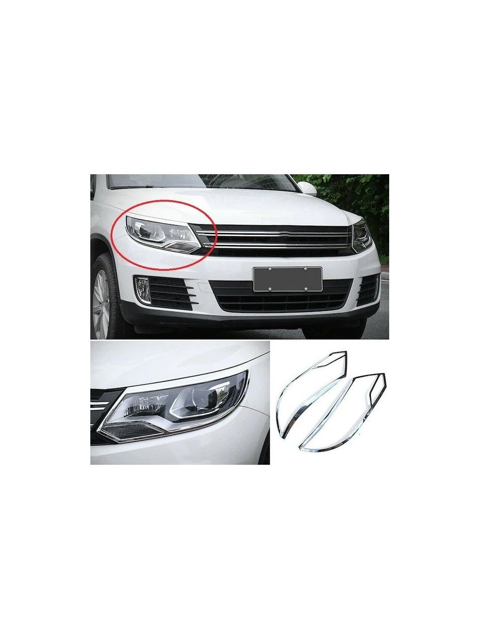 Volkswagen Tiguan Uyumlu 2008-2010 Far Çerçevesi ABS Krom 2 Parça Volkswagen Tiguan Uyumlu 2008-2010 Far Çerçevesi ABS Krom 2 Parça