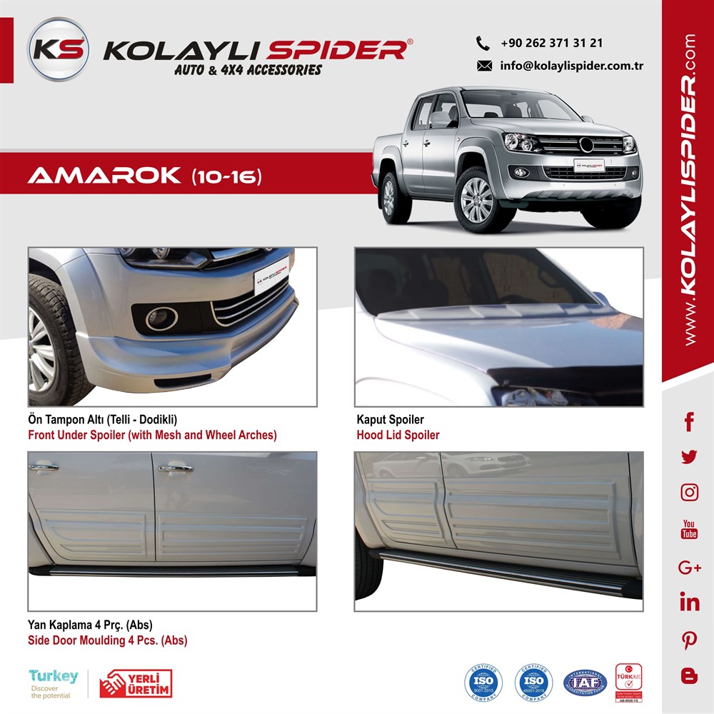 VW Amarok Sinyal Çerçevesi 2 Prç. Krom 2010-2016 VW Amarok Sinyal Çerçevesi 2 Prç. Krom 2010-2016