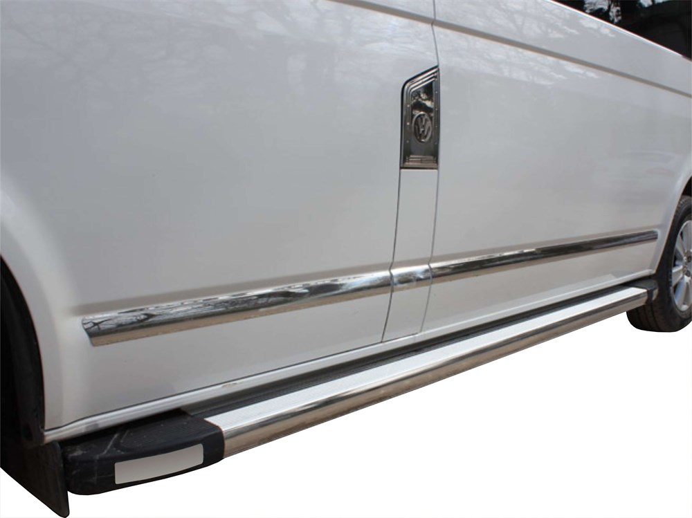 VW Caravelle T5.5 Yan Kapı Çıtası 7 Prç Krom (U.Ş) 2010-2015 VW Caravelle T5.5 Yan Kapı Çıtası 7 Prç Krom (U.Ş) 2010-2015